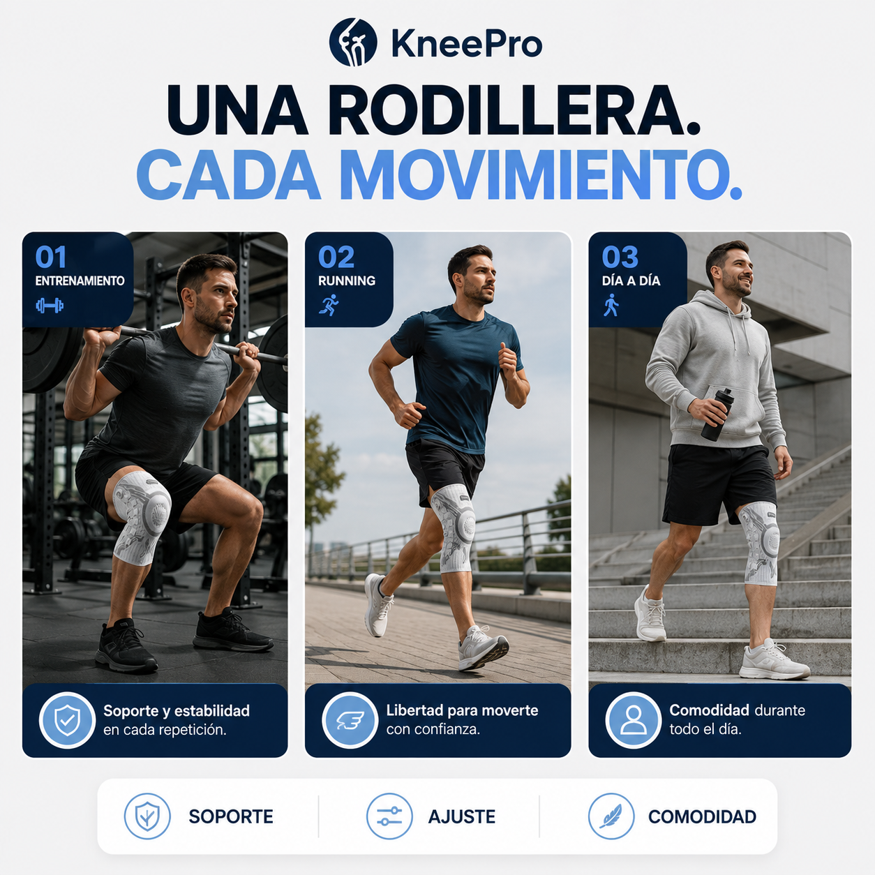 KneePro | Rodillera de Compresión Ajustable